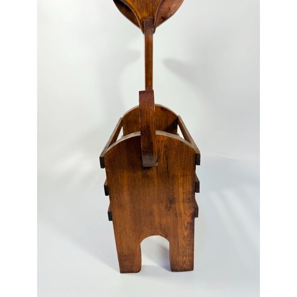 Reindeer Basket Vintage Handmade Wooden Rudolph Holiday Pinecone Ornaments or Pl - Picture 14 of 16